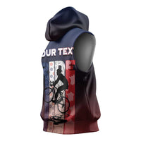 Personalized France Cycling Sleeveless Hoodie Ride With Cyclist - Wonder Print Shop