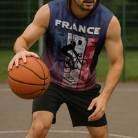 Personalized France Cycling Sleeveless Hoodie Ride With Cyclist - Wonder Print Shop