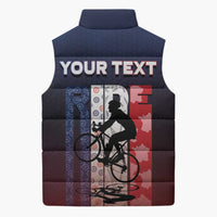 Personalized France Cycling Sleeveless Puffer Jacket Ride With Cyclist - Wonder Print Shop