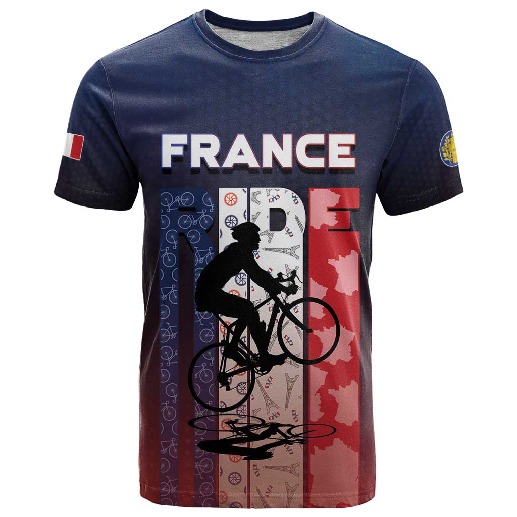 Personalized France Cycling T Shirt Ride With Cyclist - Wonder Print Shop