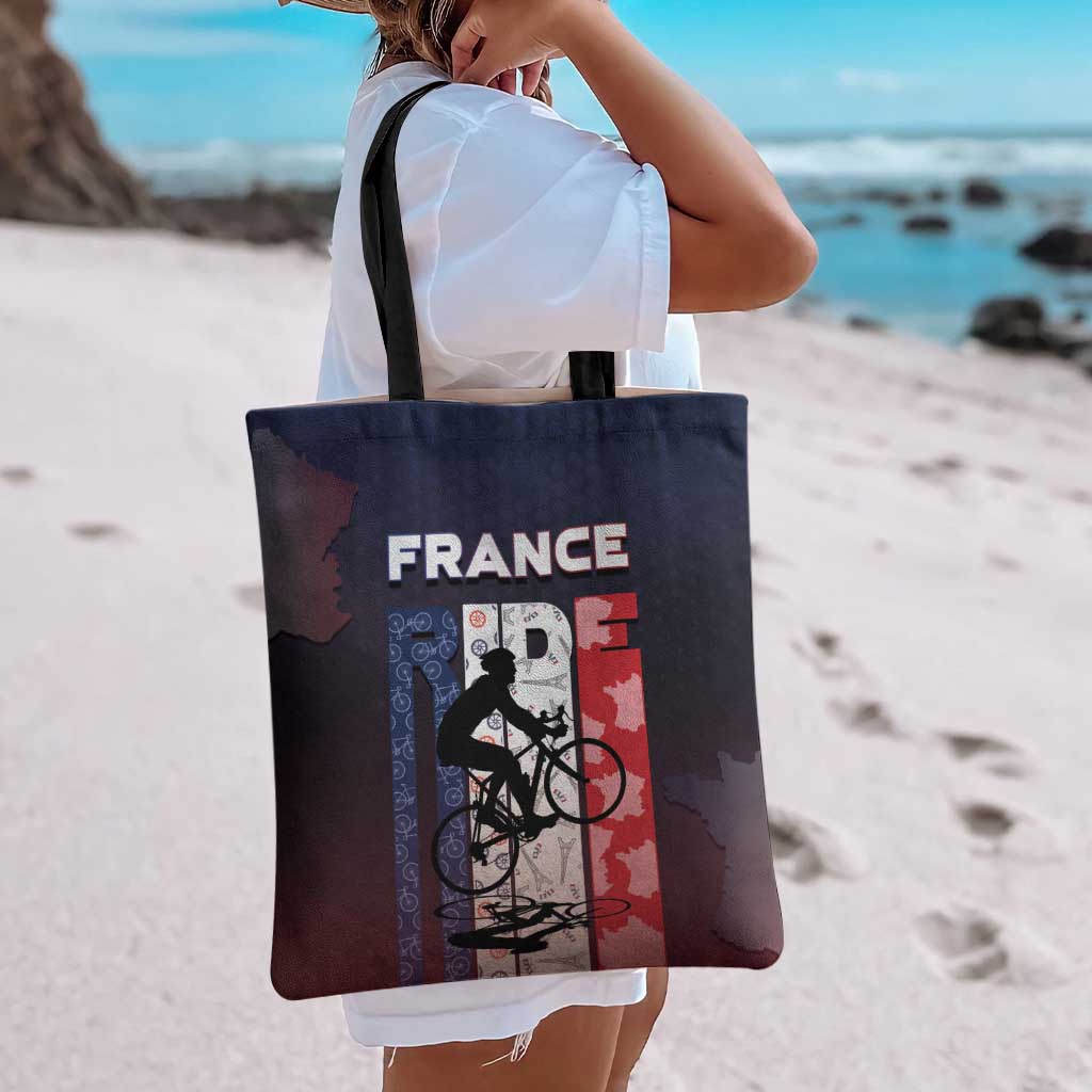 France Cycling Tote Bag Ride With Cyclist - Wonder Print Shop