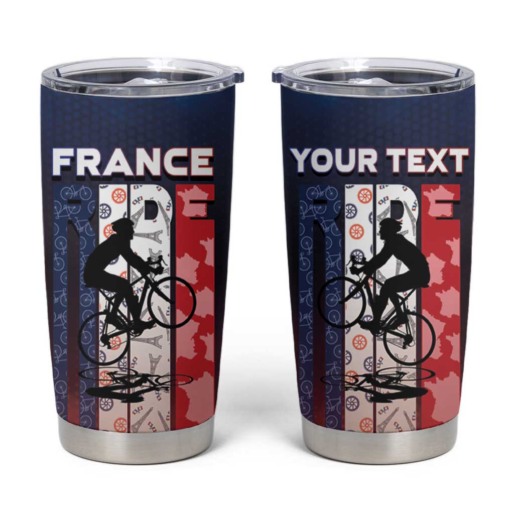 Personalized France Cycling Tumbler Cup Ride With Cyclist - Wonder Print Shop