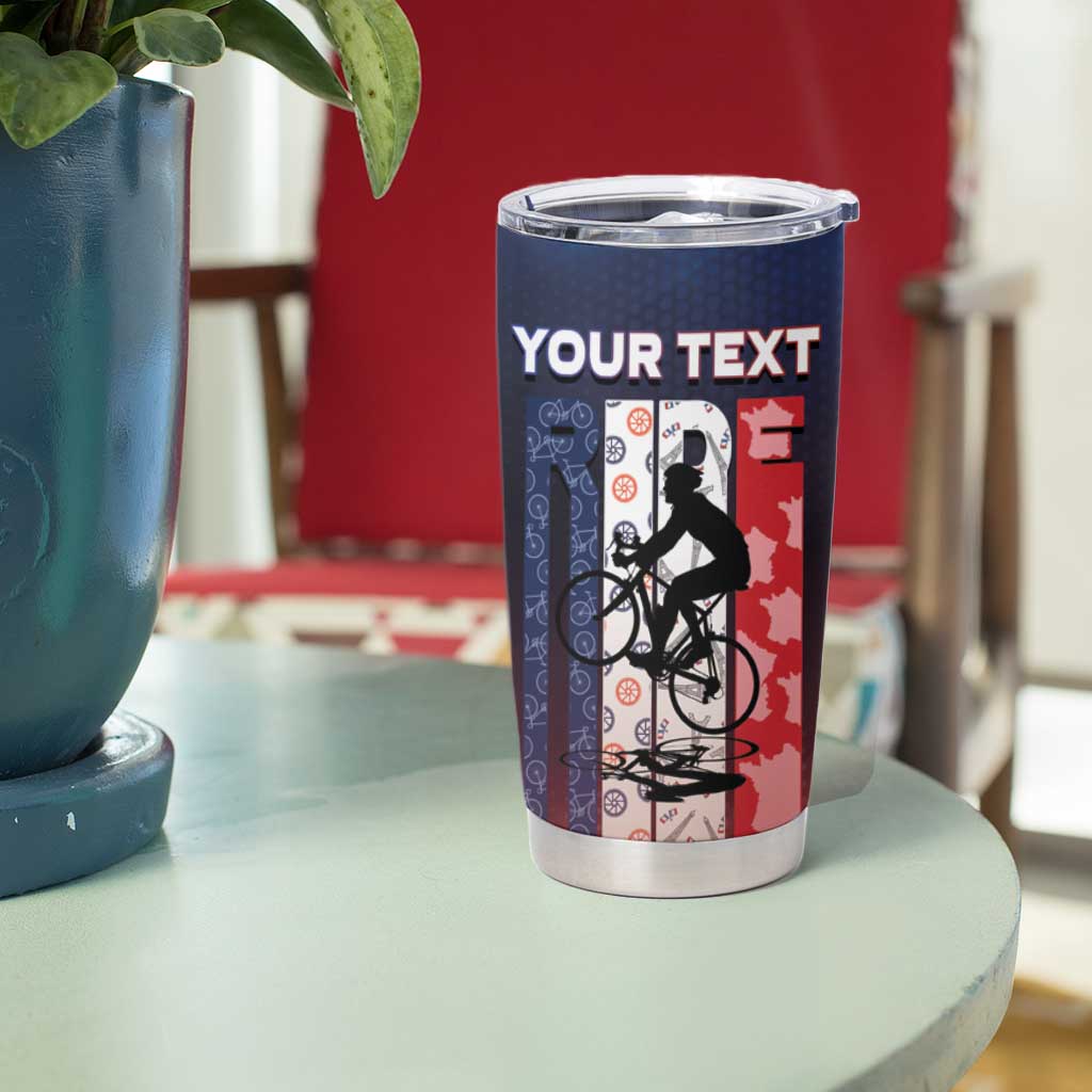 Personalized France Cycling Tumbler Cup Ride With Cyclist - Wonder Print Shop
