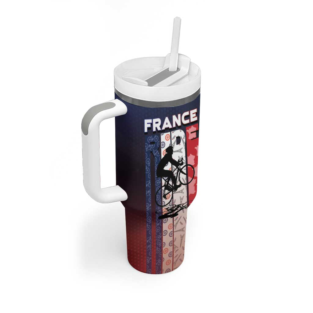 Personalized France Cycling Tumbler With Handle Ride With Cyclist - Wonder Print Shop