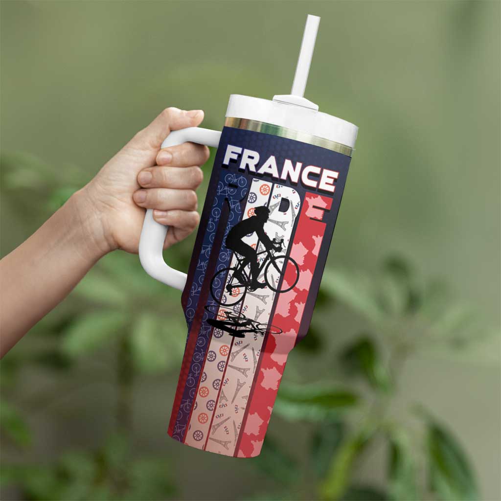 Personalized France Cycling Tumbler With Handle Ride With Cyclist - Wonder Print Shop