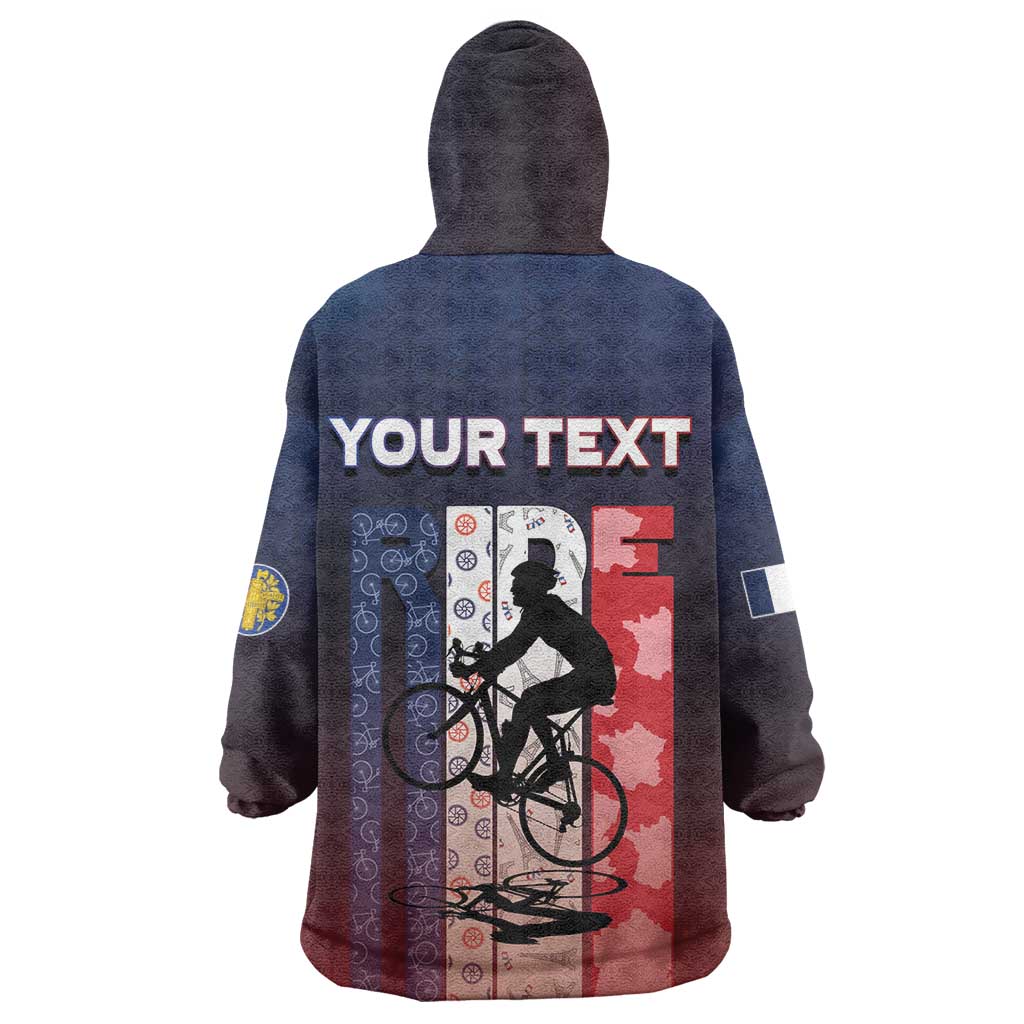 Personalized France Cycling Wearable Blanket Hoodie Ride With Cyclist - Wonder Print Shop