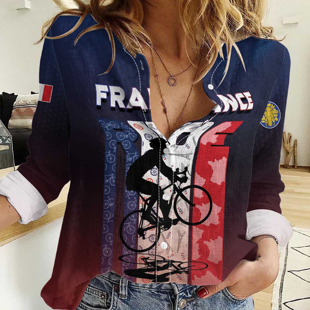 Personalized France Cycling Women Casual Shirt Ride With Cyclist - Wonder Print Shop