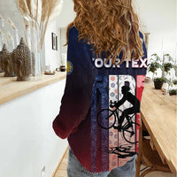 Personalized France Cycling Women Casual Shirt Ride With Cyclist - Wonder Print Shop