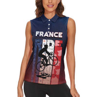 Personalized France Cycling Women Sleeveless Polo Shirt Ride With Cyclist - Wonder Print Shop