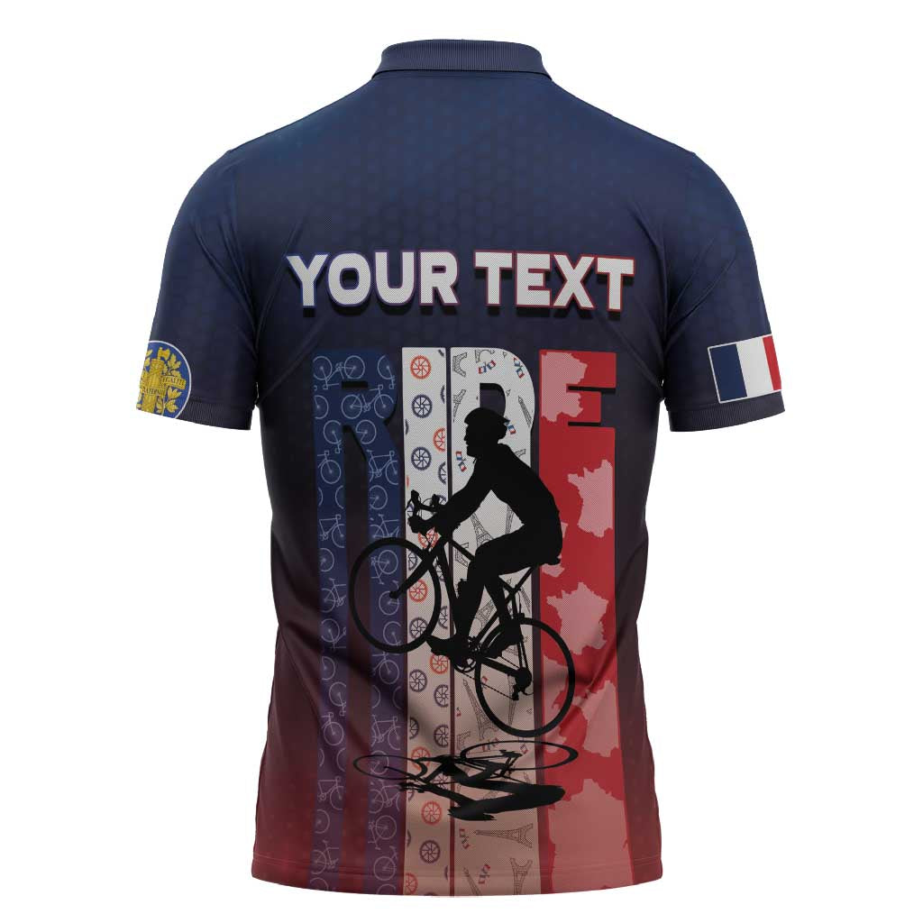 Personalized France Cycling Zipper Polo Shirt Ride With Cyclist - Wonder Print Shop