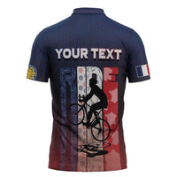 Personalized France Cycling Zipper Polo Shirt Ride With Cyclist - Wonder Print Shop