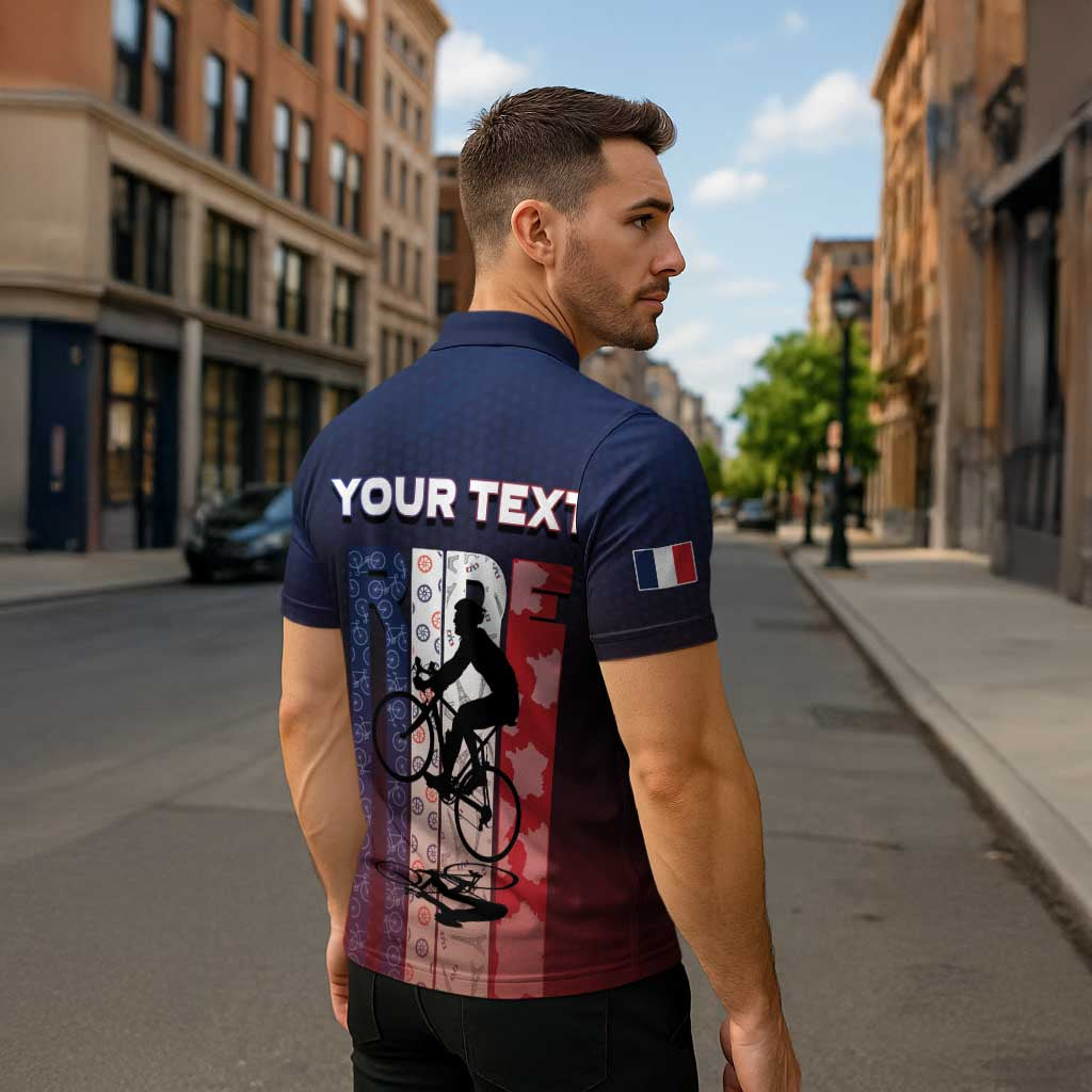 Personalized France Cycling Zipper Polo Shirt Ride With Cyclist - Wonder Print Shop