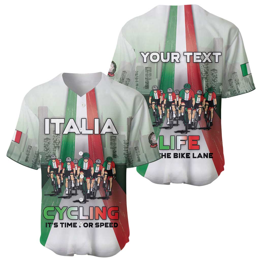 Personalized Italy Cycling Baseball Jersey Life In The Bike Lane - Wonder Print Shop