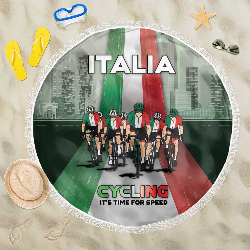 Italy Cycling Beach Blanket Life In The Bike Lane - Wonder Print Shop