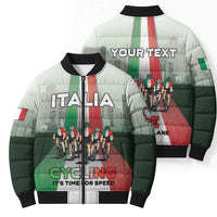 Personalized Italy Cycling Bomber Puffer Jacket Life In The Bike Lane - Wonder Print Shop