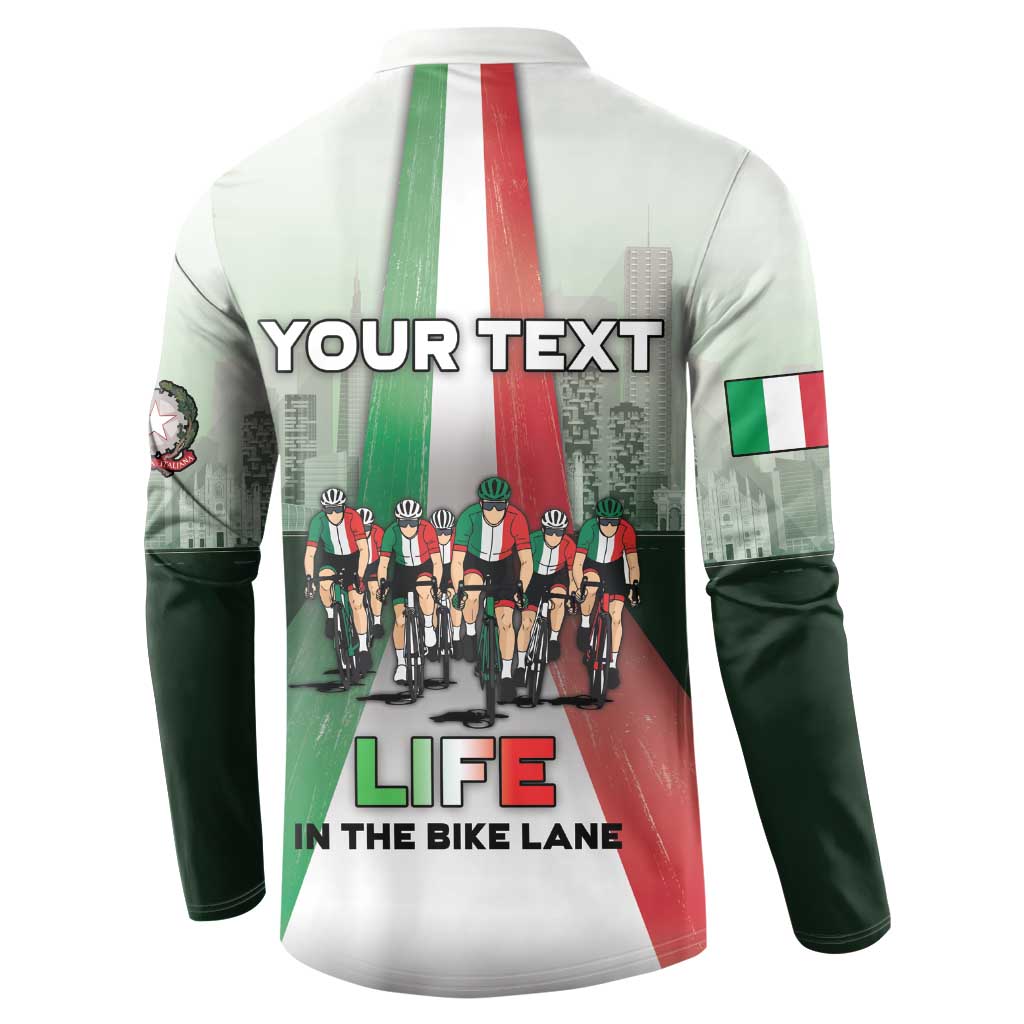 Personalized Italy Cycling Button Sweatshirt Life In The Bike Lane - Wonder Print Shop
