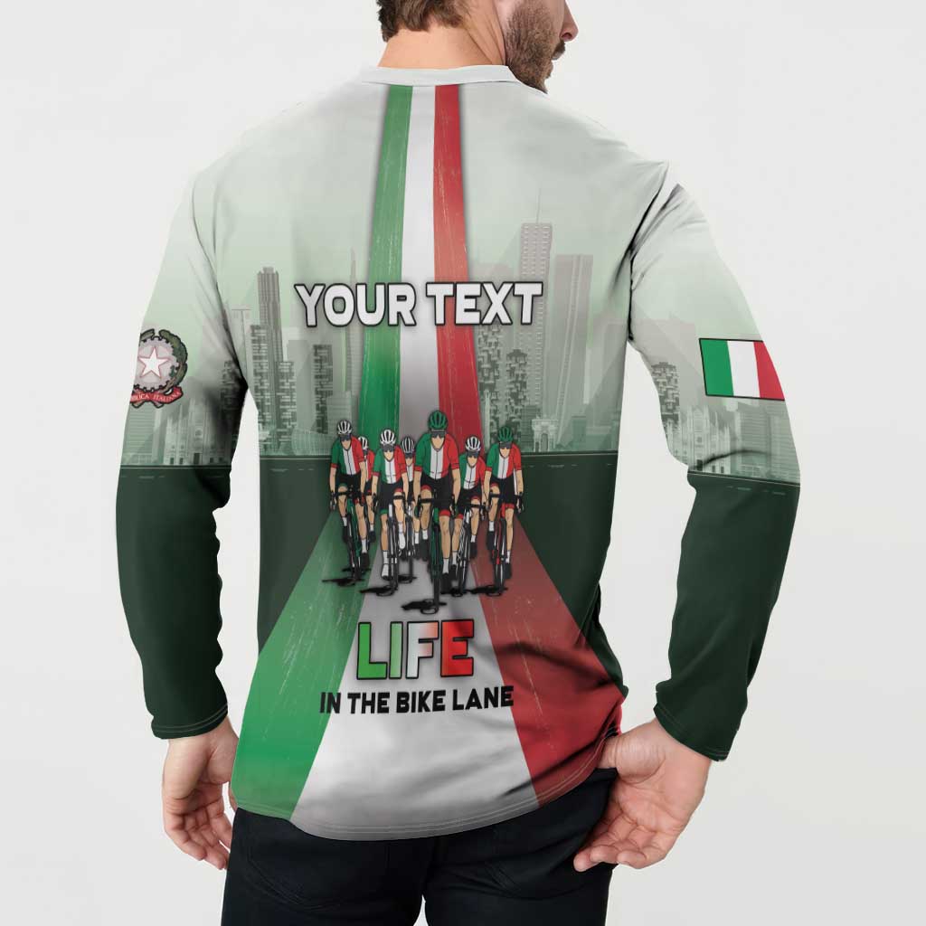 Personalized Italy Cycling Button Sweatshirt Life In The Bike Lane - Wonder Print Shop