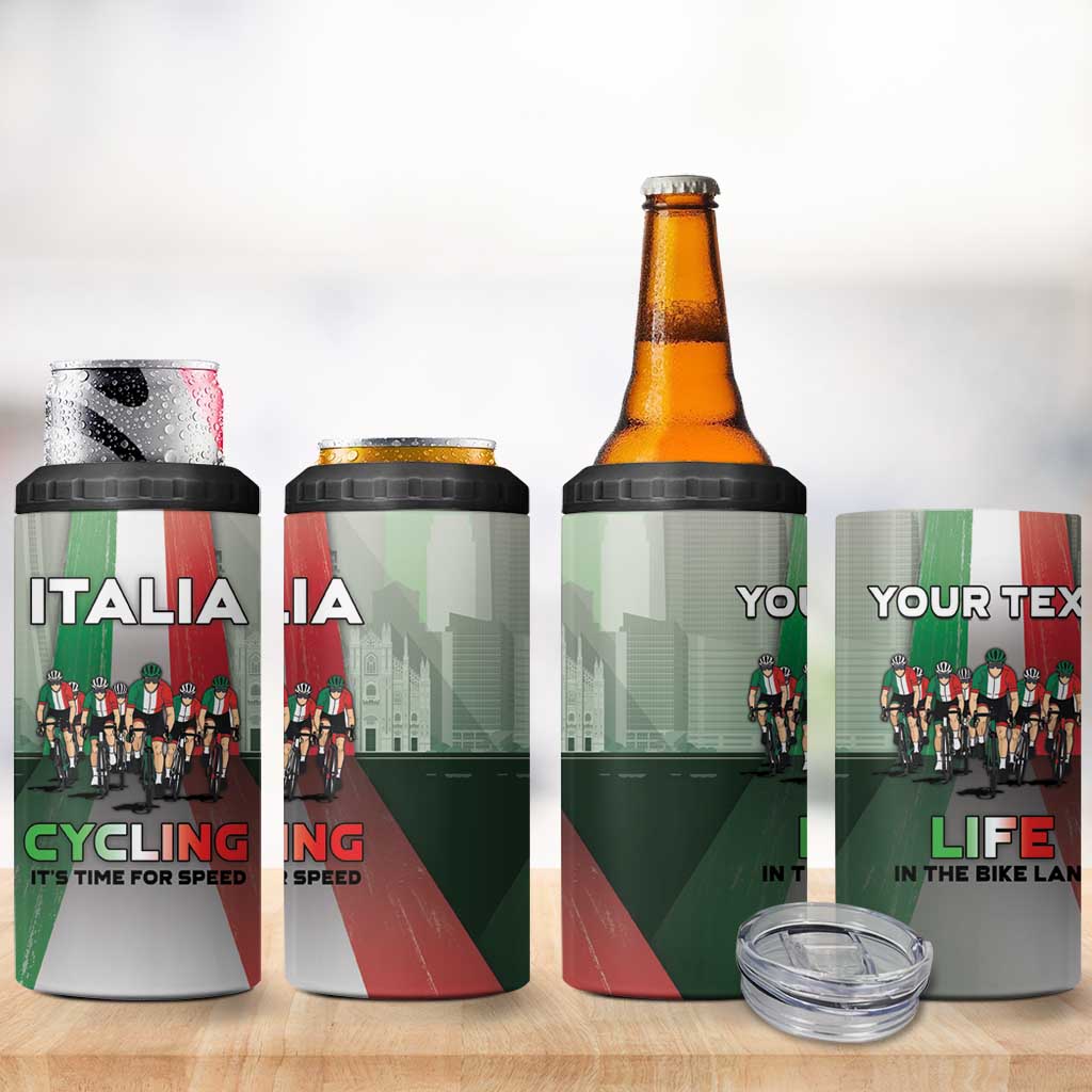 Personalized Italy Cycling 4 in 1 Can Cooler Tumbler Life In The Bike Lane - Wonder Print Shop