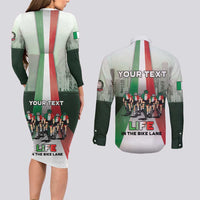 Personalized Italy Cycling Couples Matching Long Sleeve Bodycon Dress and Long Sleeve Button Shirt Life In The Bike Lane - Wonder Print Shop