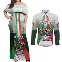Personalized Italy Cycling Couples Matching Off Shoulder Maxi Dress and Long Sleeve Button Shirt Life In The Bike Lane - Wonder Print Shop