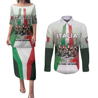Personalized Italy Cycling Couples Matching Puletasi and Long Sleeve Button Shirt Life In The Bike Lane - Wonder Print Shop