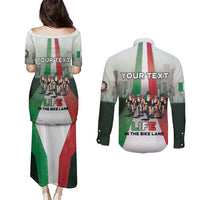 Personalized Italy Cycling Couples Matching Puletasi and Long Sleeve Button Shirt Life In The Bike Lane - Wonder Print Shop
