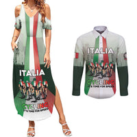 Personalized Italy Cycling Couples Matching Summer Maxi Dress and Long Sleeve Button Shirt Life In The Bike Lane - Wonder Print Shop