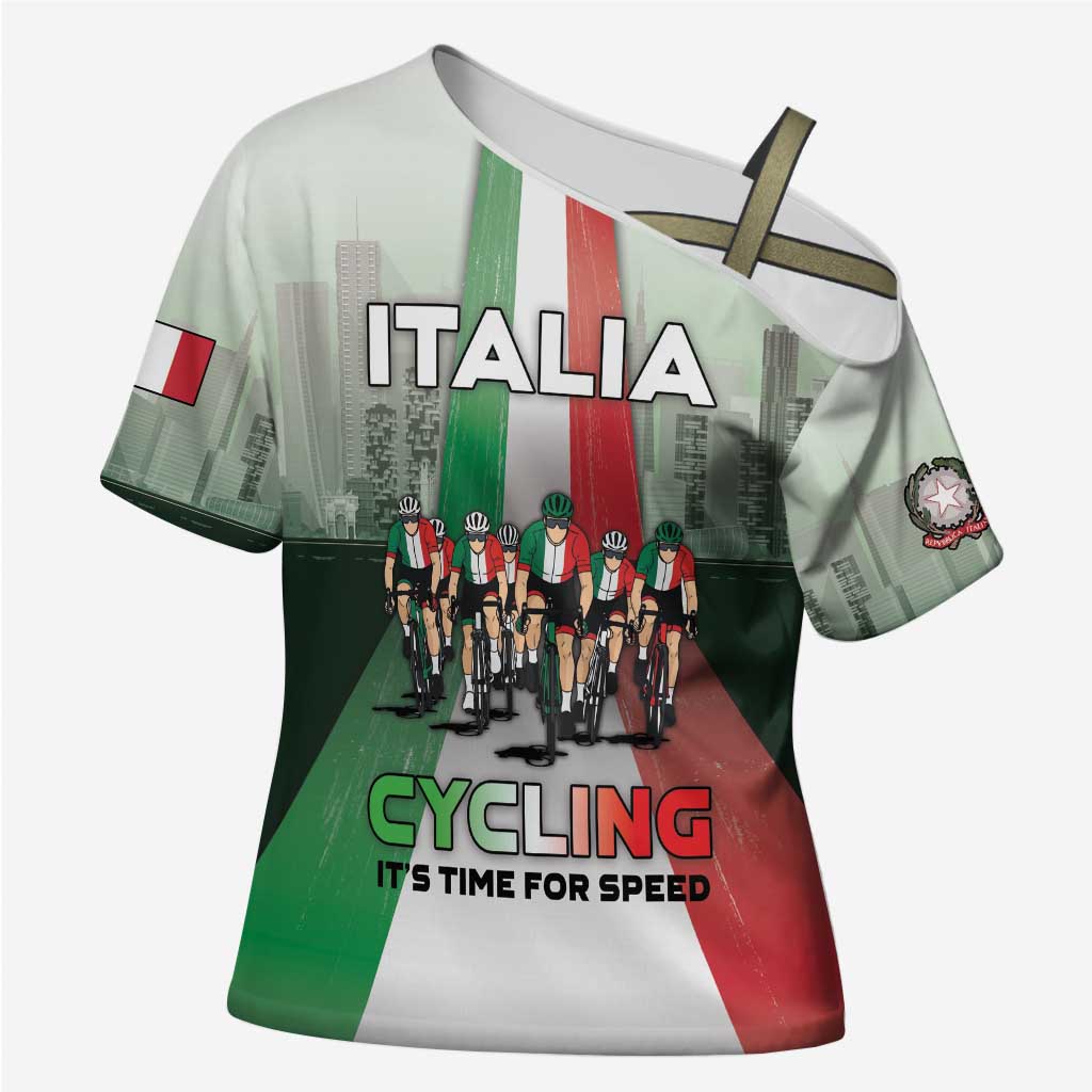 Personalized Italy Cycling Cross Shoulder Shirt Life In The Bike Lane - Wonder Print Shop