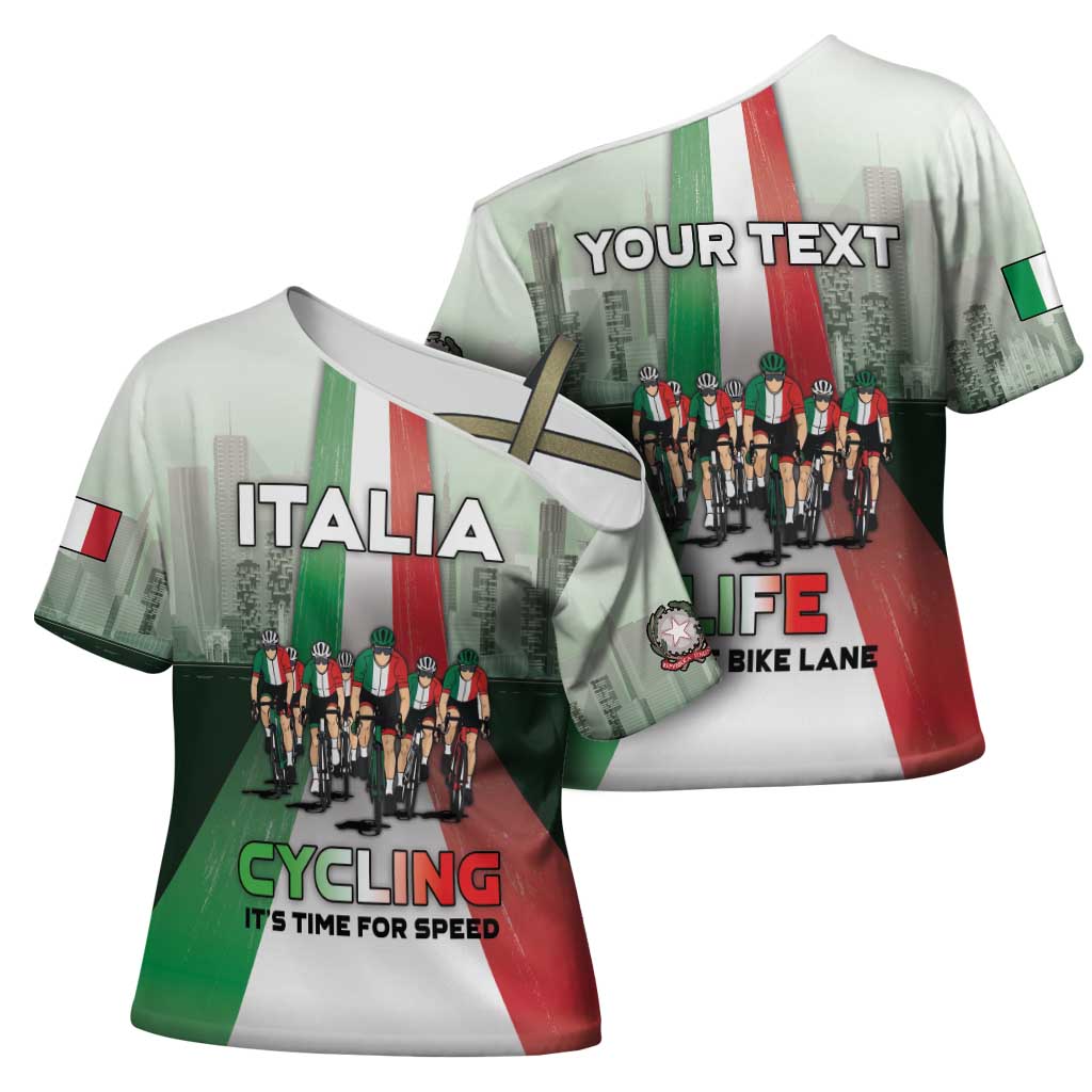 Personalized Italy Cycling Cross Shoulder Shirt Life In The Bike Lane - Wonder Print Shop
