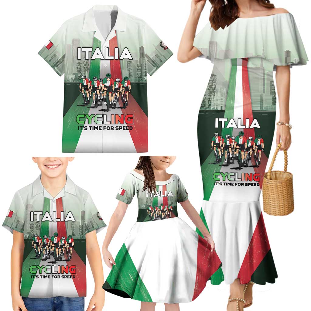 Personalized Italy Cycling Family Matching Mermaid Dress and Hawaiian Shirt Life In The Bike Lane - Wonder Print Shop