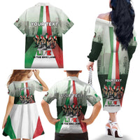Personalized Italy Cycling Family Matching Off The Shoulder Long Sleeve Dress and Hawaiian Shirt Life In The Bike Lane - Wonder Print Shop