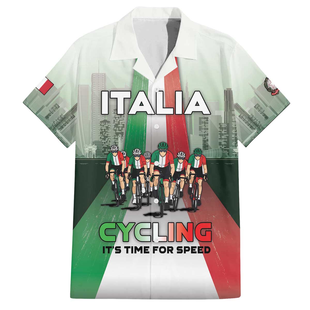 Personalized Italy Cycling Family Matching Off The Shoulder Long Sleeve Dress and Hawaiian Shirt Life In The Bike Lane - Wonder Print Shop