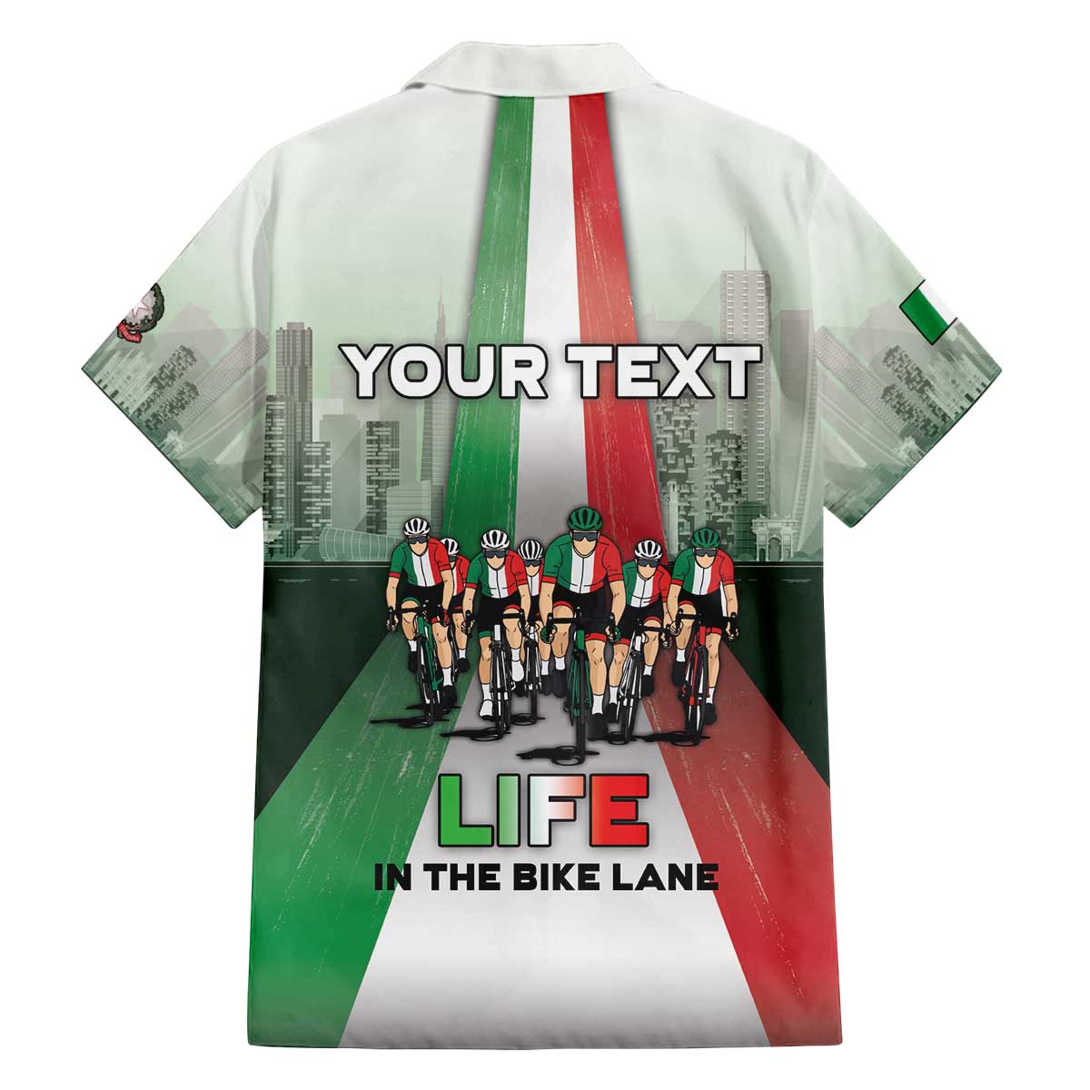 Personalized Italy Cycling Family Matching Off The Shoulder Long Sleeve Dress and Hawaiian Shirt Life In The Bike Lane - Wonder Print Shop