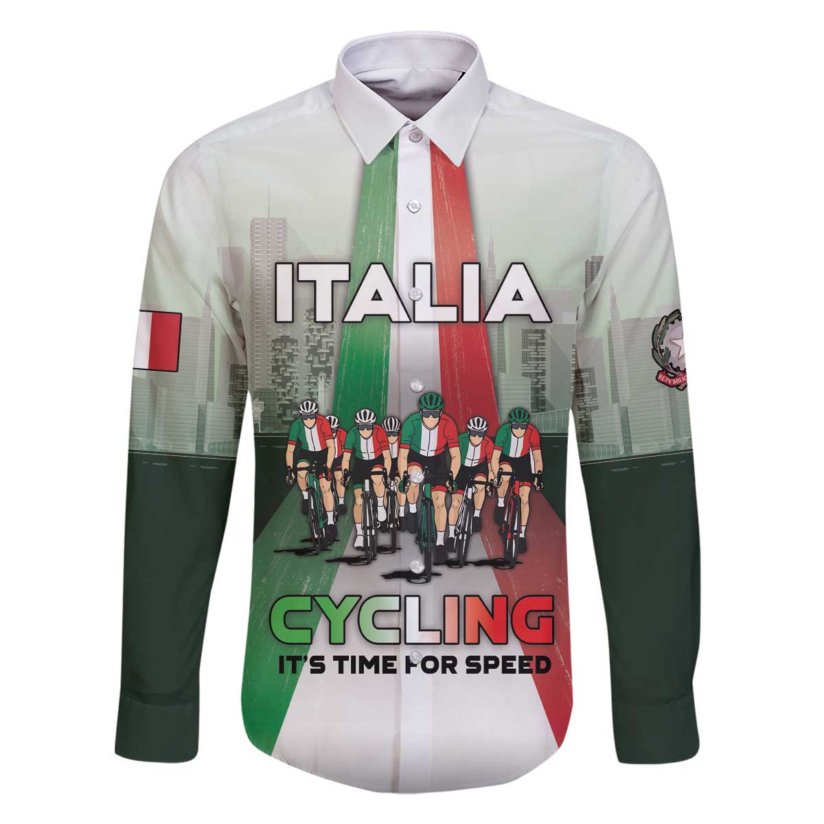 Personalized Italy Cycling Family Matching Off The Shoulder Long Sleeve Dress and Hawaiian Shirt Life In The Bike Lane - Wonder Print Shop