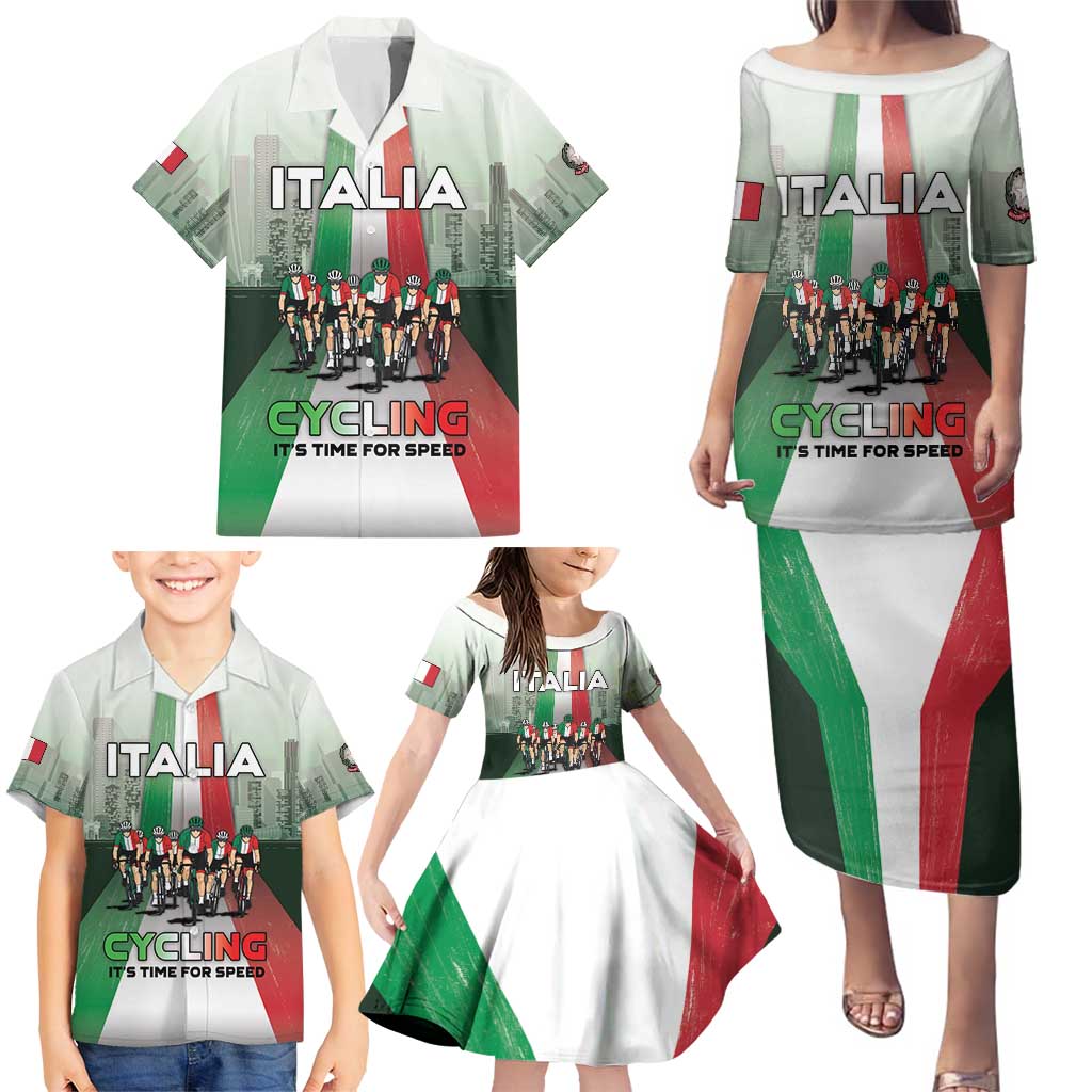 Personalized Italy Cycling Family Matching Puletasi and Hawaiian Shirt Life In The Bike Lane - Wonder Print Shop
