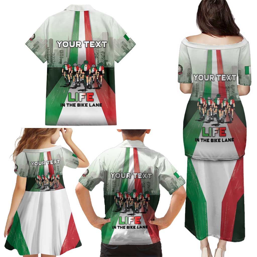 Personalized Italy Cycling Family Matching Puletasi and Hawaiian Shirt Life In The Bike Lane - Wonder Print Shop