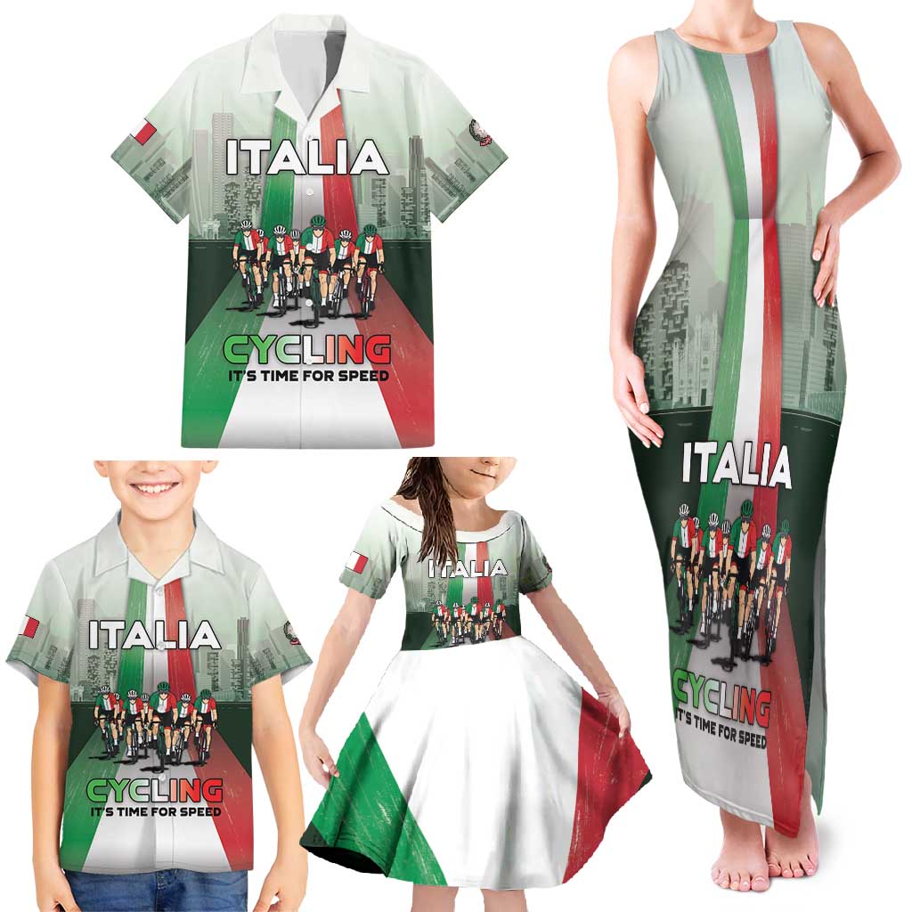 Personalized Italy Cycling Family Matching Tank Maxi Dress and Hawaiian Shirt Life In The Bike Lane - Wonder Print Shop