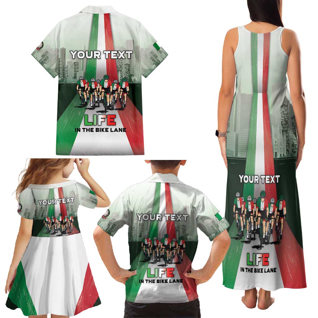 Personalized Italy Cycling Family Matching Tank Maxi Dress and Hawaiian Shirt Life In The Bike Lane - Wonder Print Shop