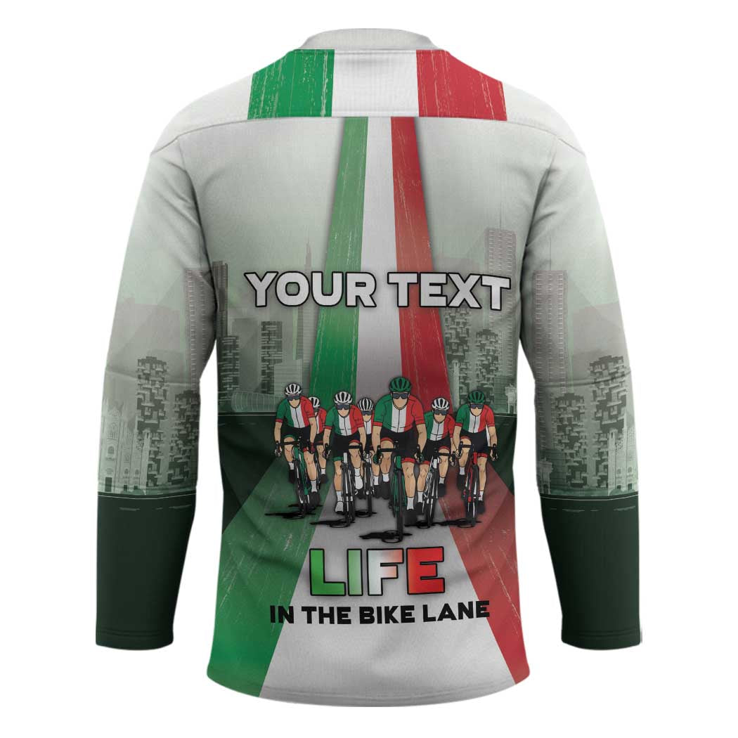 Personalized Italy Cycling Hockey Jersey Life In The Bike Lane - Wonder Print Shop