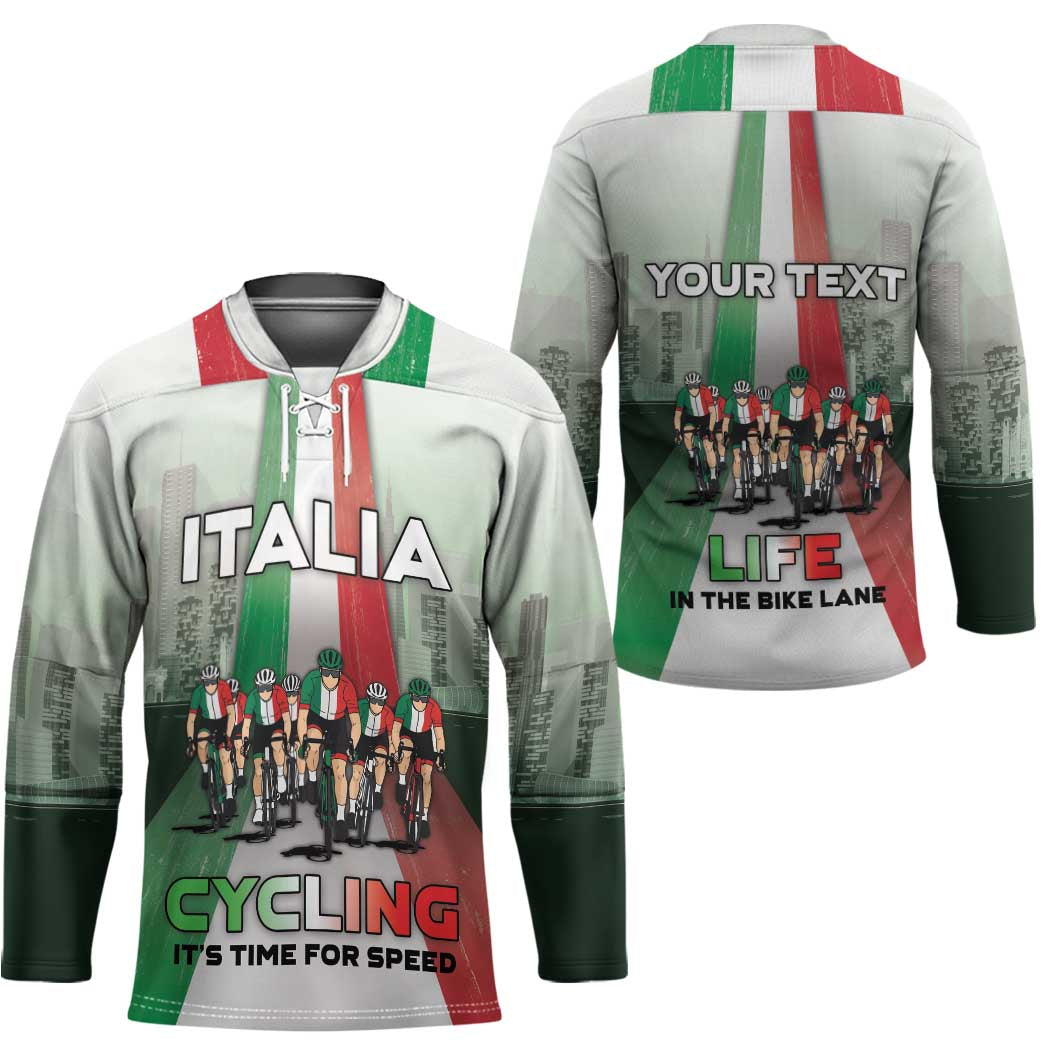 Personalized Italy Cycling Hockey Jersey Life In The Bike Lane - Wonder Print Shop