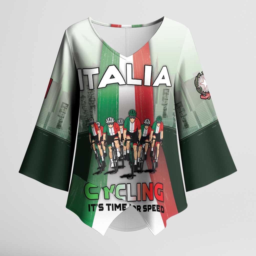 Personalized Italy Cycling Kimono Sleeve Blouse Life In The Bike Lane - Wonder Print Shop