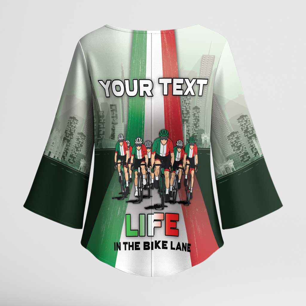 Personalized Italy Cycling Kimono Sleeve Blouse Life In The Bike Lane - Wonder Print Shop