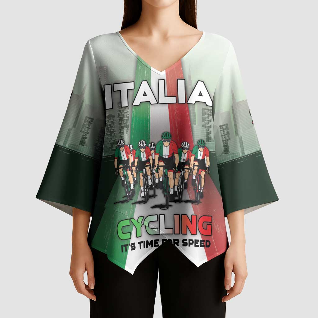 Personalized Italy Cycling Kimono Sleeve Blouse Life In The Bike Lane - Wonder Print Shop