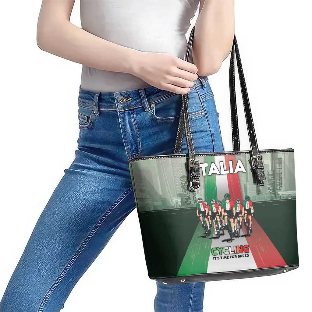 Italy Cycling Leather Tote Bag Life In The Bike Lane - Wonder Print Shop