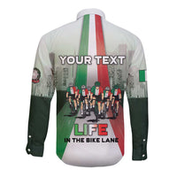 Personalized Italy Cycling Long Sleeve Button Shirt Life In The Bike Lane - Wonder Print Shop