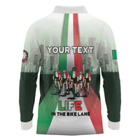 Personalized Italy Cycling Long Sleeve Polo Shirt Life In The Bike Lane - Wonder Print Shop