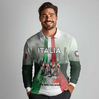 Personalized Italy Cycling Long Sleeve Polo Shirt Life In The Bike Lane - Wonder Print Shop