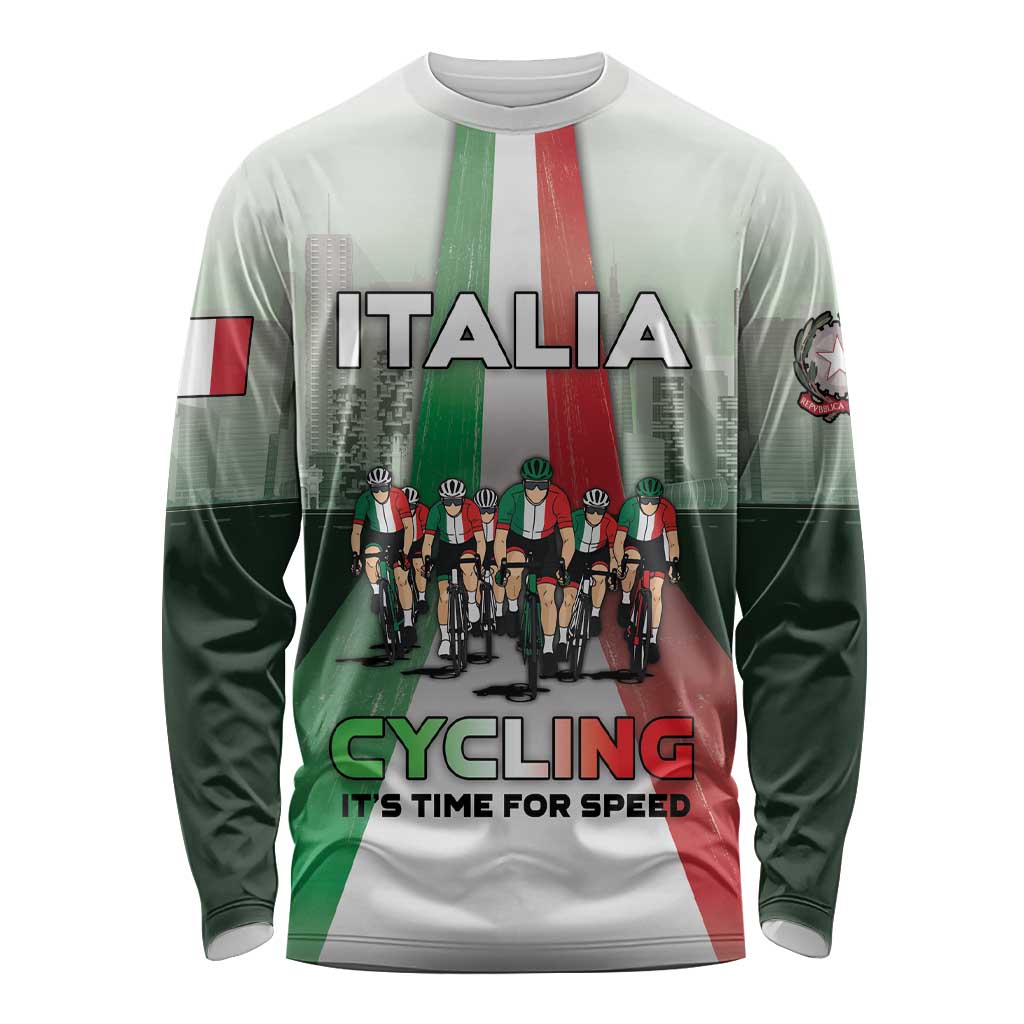 Personalized Italy Cycling Long Sleeve Shirt Life In The Bike Lane - Wonder Print Shop