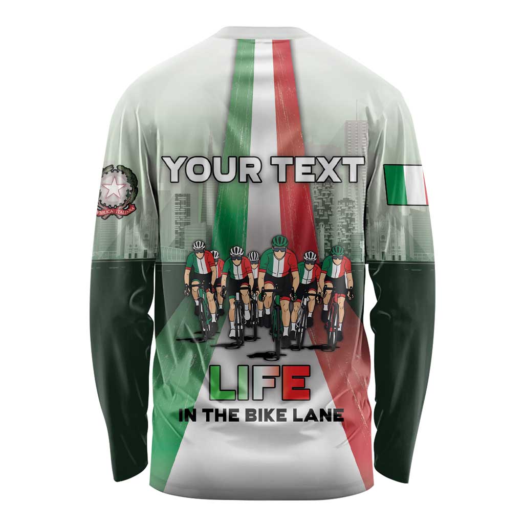 Personalized Italy Cycling Long Sleeve Shirt Life In The Bike Lane - Wonder Print Shop