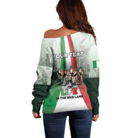 Personalized Italy Cycling Off Shoulder Sweater Life In The Bike Lane - Wonder Print Shop